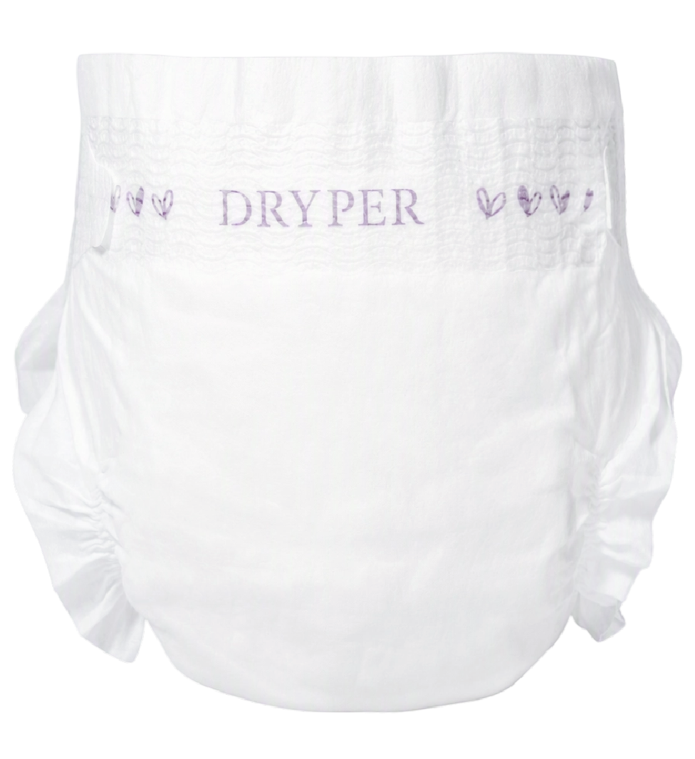 Cutaway of the thin Aerolock absorbent core inside a Dryper diaper